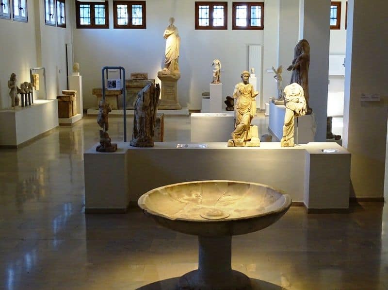 the ground floor of the Dion archaeological museum
