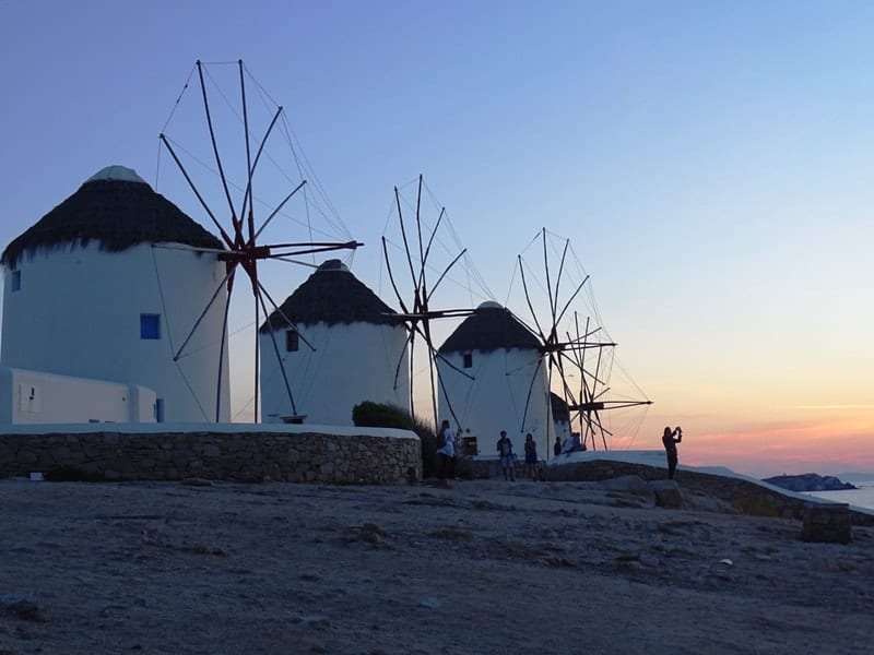 Sunset in the windmills of Mykonos - fun things to do in mykonos