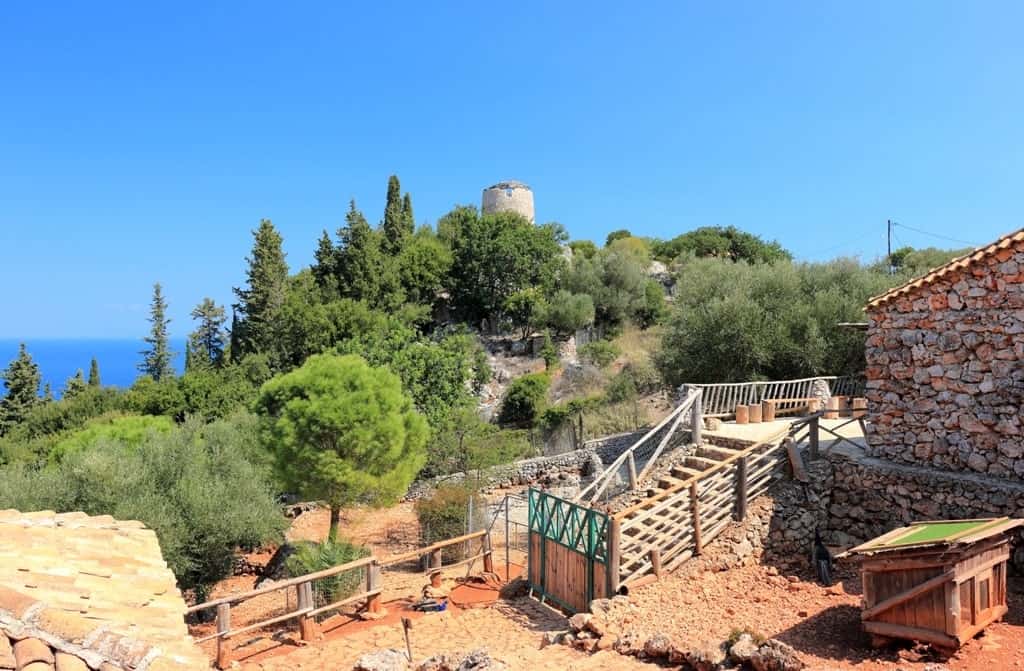 Old windmill in Askos Stone Park. Volimes, Zakynthos