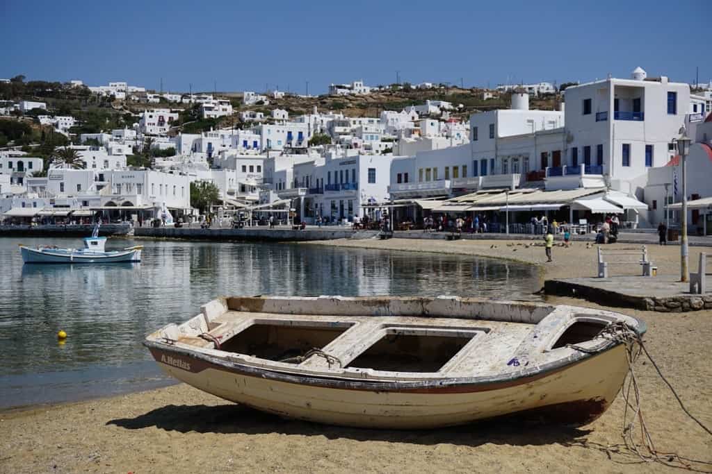 Mykonos old port - a day trip from Athens to Mykonos