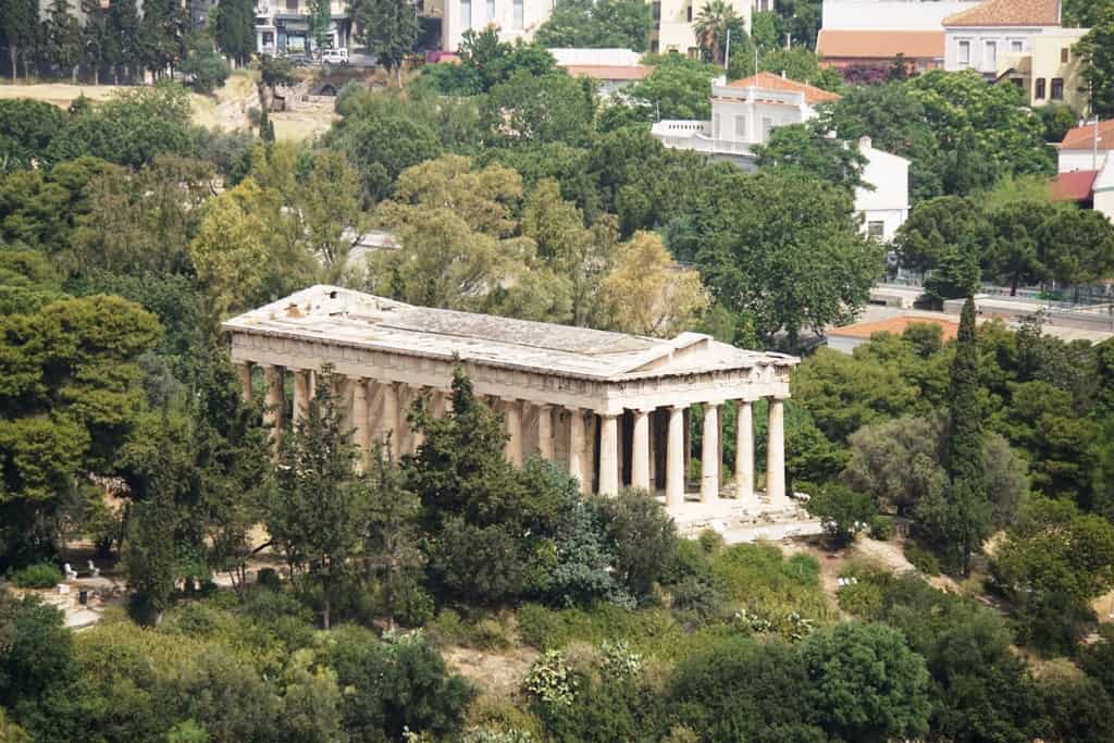 The temple of Hephaestus as seen from the Acropolis