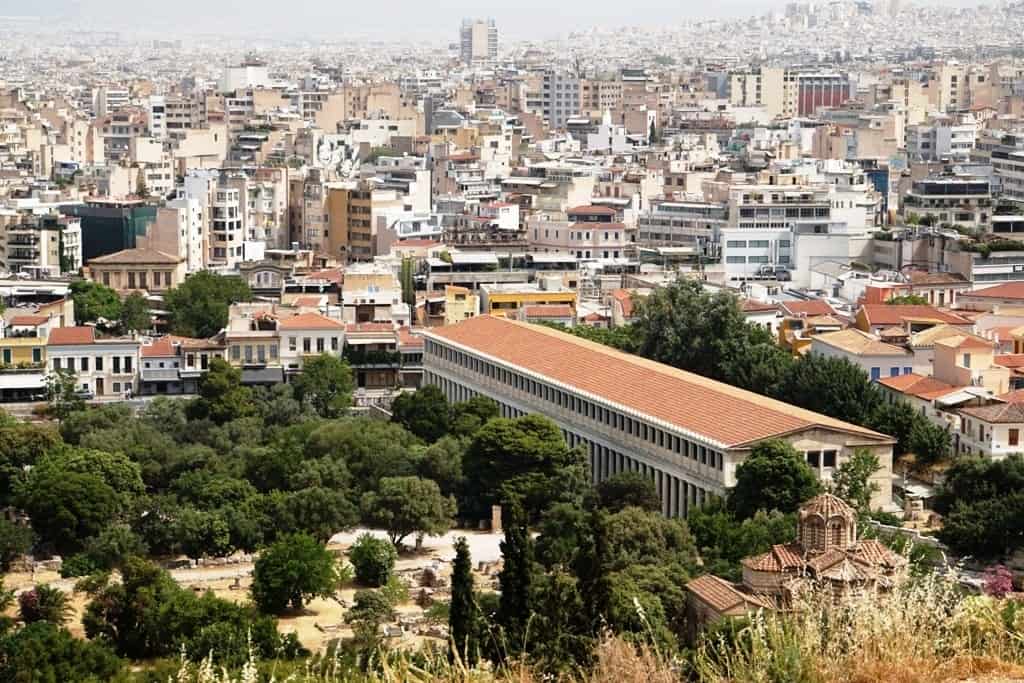 View of Ancient Agora from Areopagus Hill