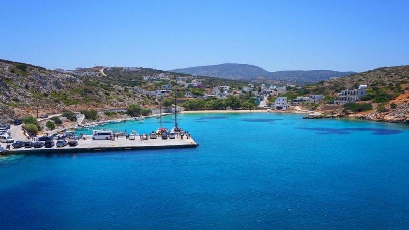 small port of Iraklia Cyclades
