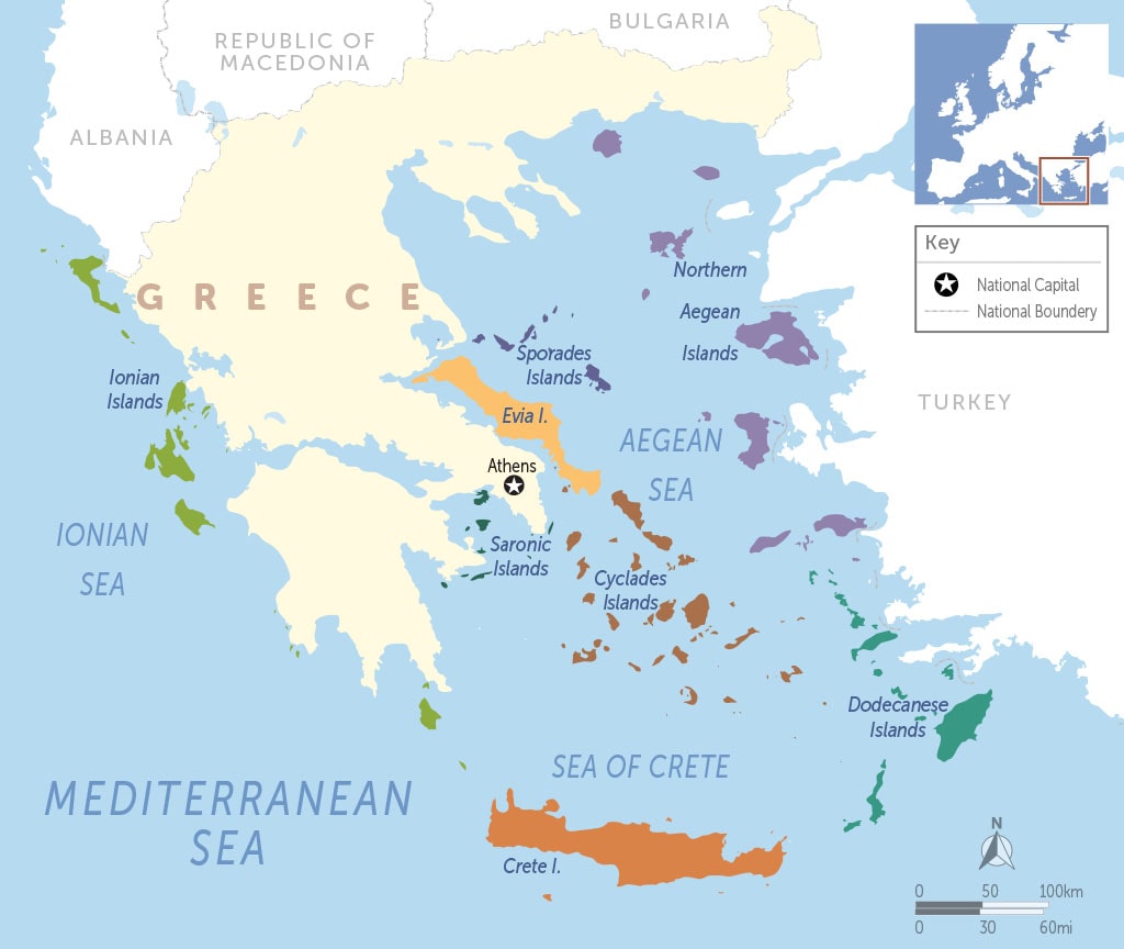 Greek Island Groups Map