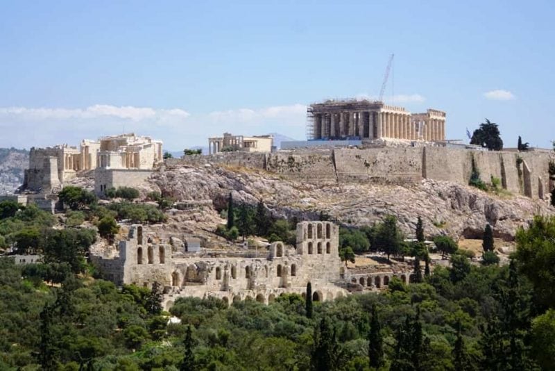 view of the Acropolis from Filoppapos Hill - Greece itinerary