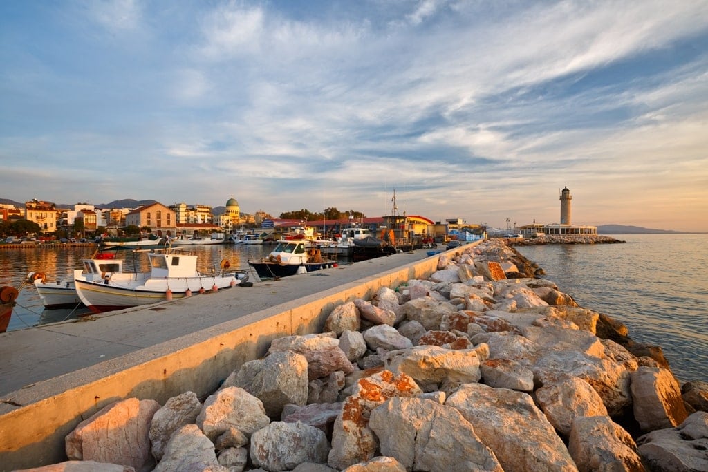 Lighthouse in the port of Patras, Greece