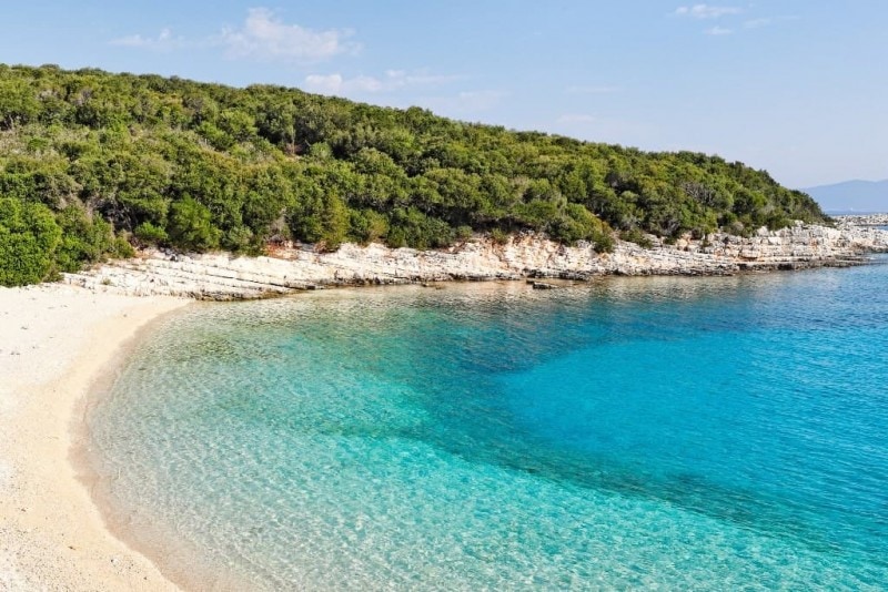 The beach Emblisi in Kefalonia island, Greece
