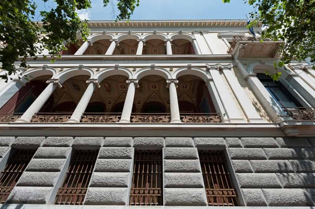 Facade of Iliou Melathron in Athens, Greece