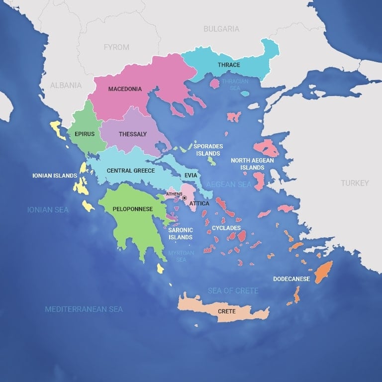 Map of Mainland Greece