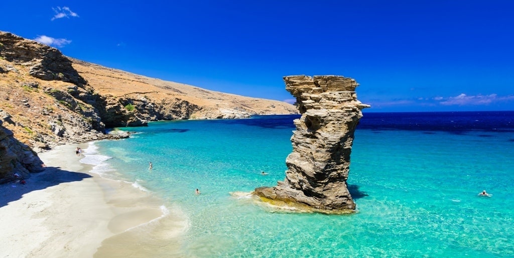 Grias Pidima Beach - best beaches in Andros Greece