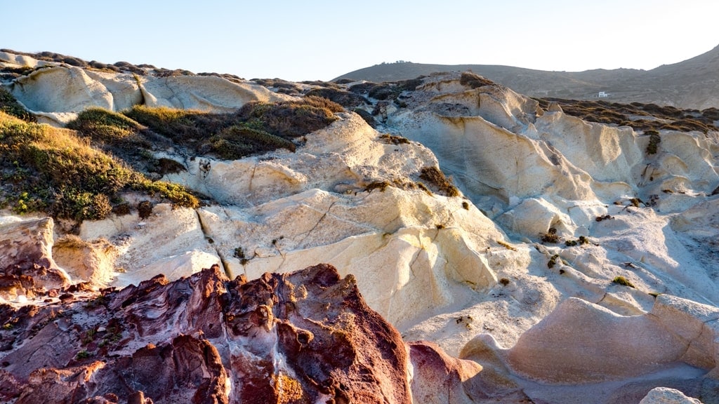 Moon Landscape formations in Milos Greece