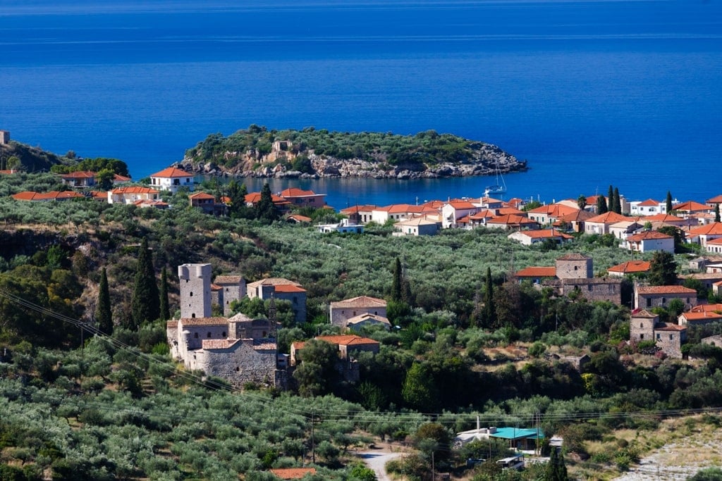 Panoramic view of Kardamyli - roadtrip in the Peloponnese