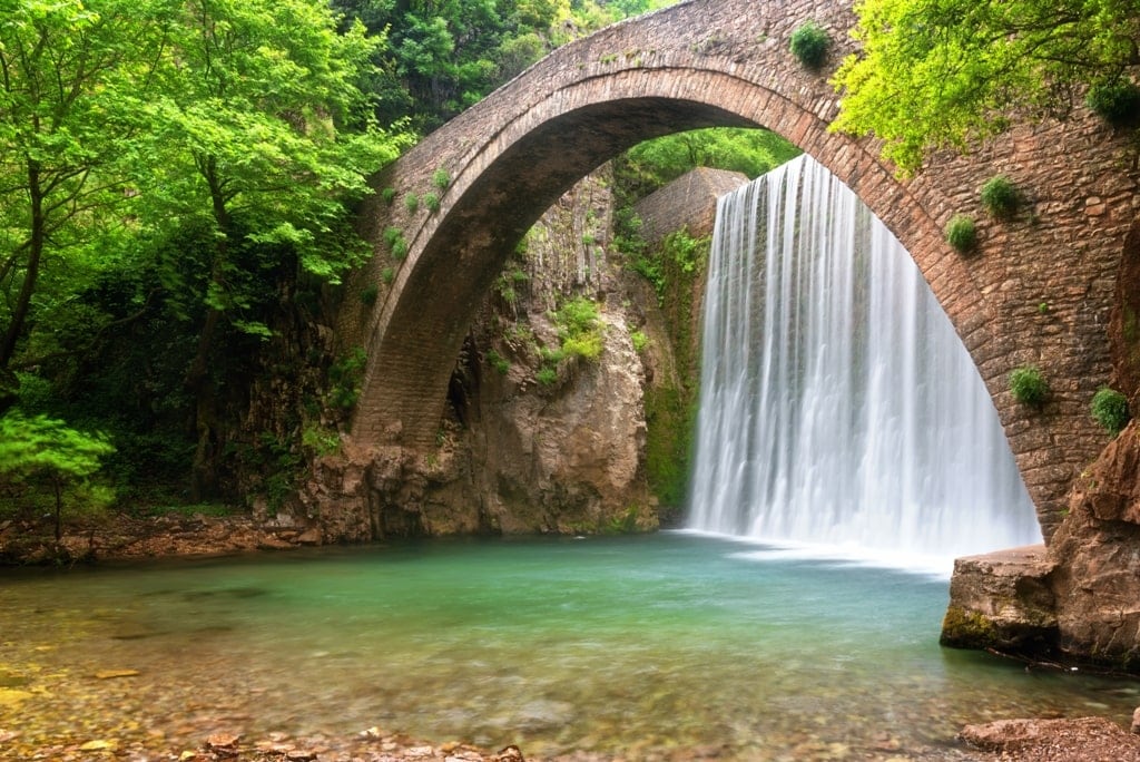 Palaiokarya Artificial Waterfall in Greece
