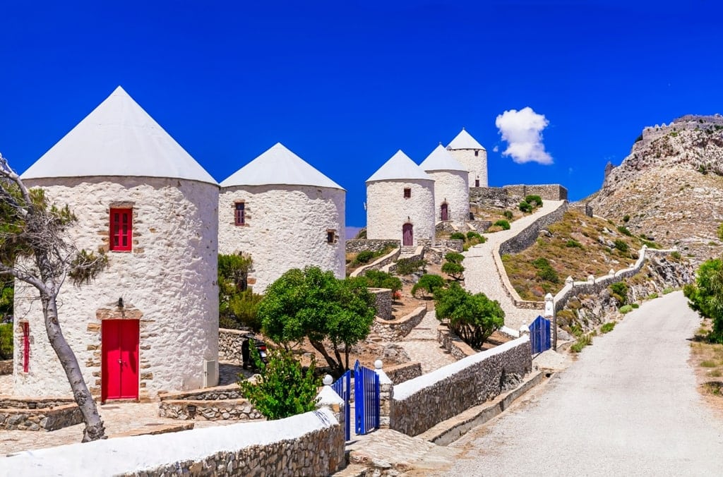 traditional Greece windmills - leros island