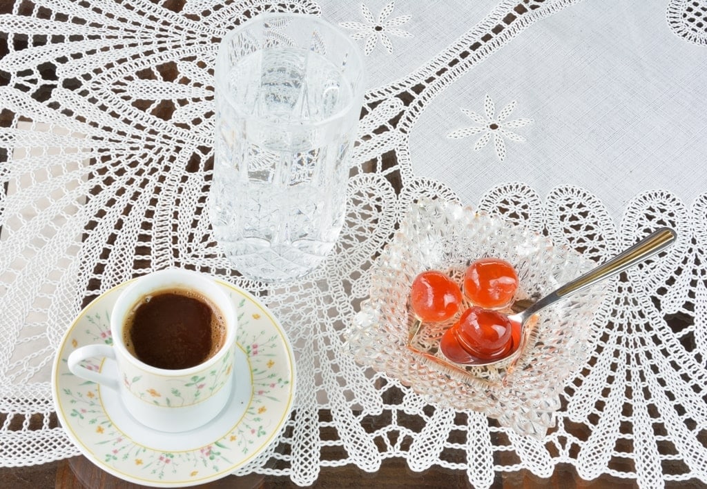 Greek Coffee and Spoon Sweet - Greek Breakfast