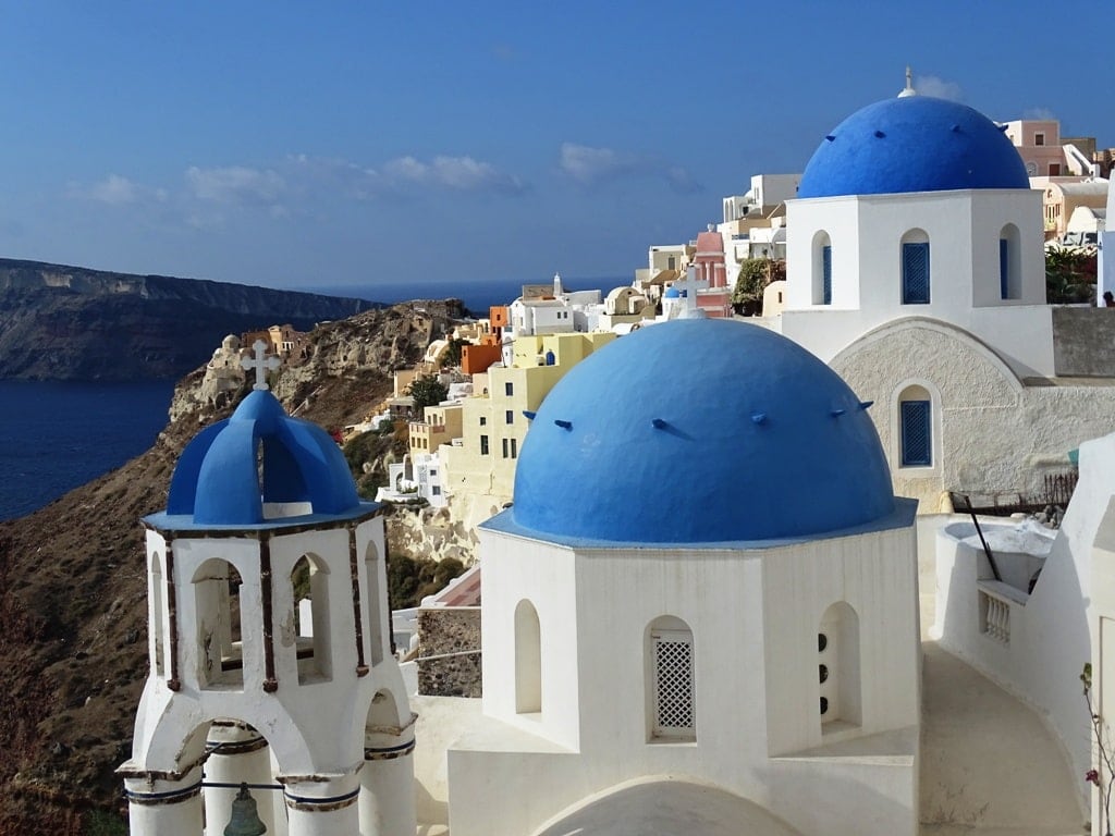 Blue domed Churches in Oia, Santorini