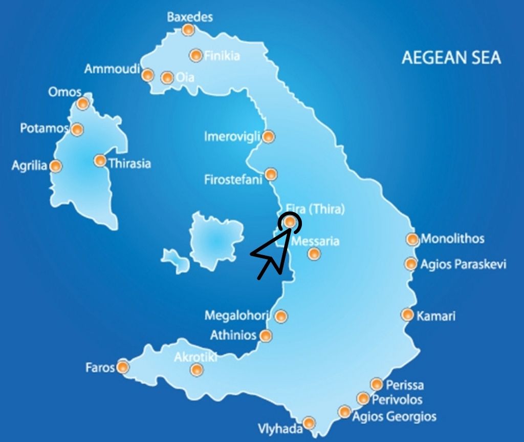 Where is Fira map Santorini