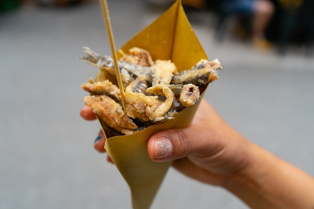 fish in cone - greek street food