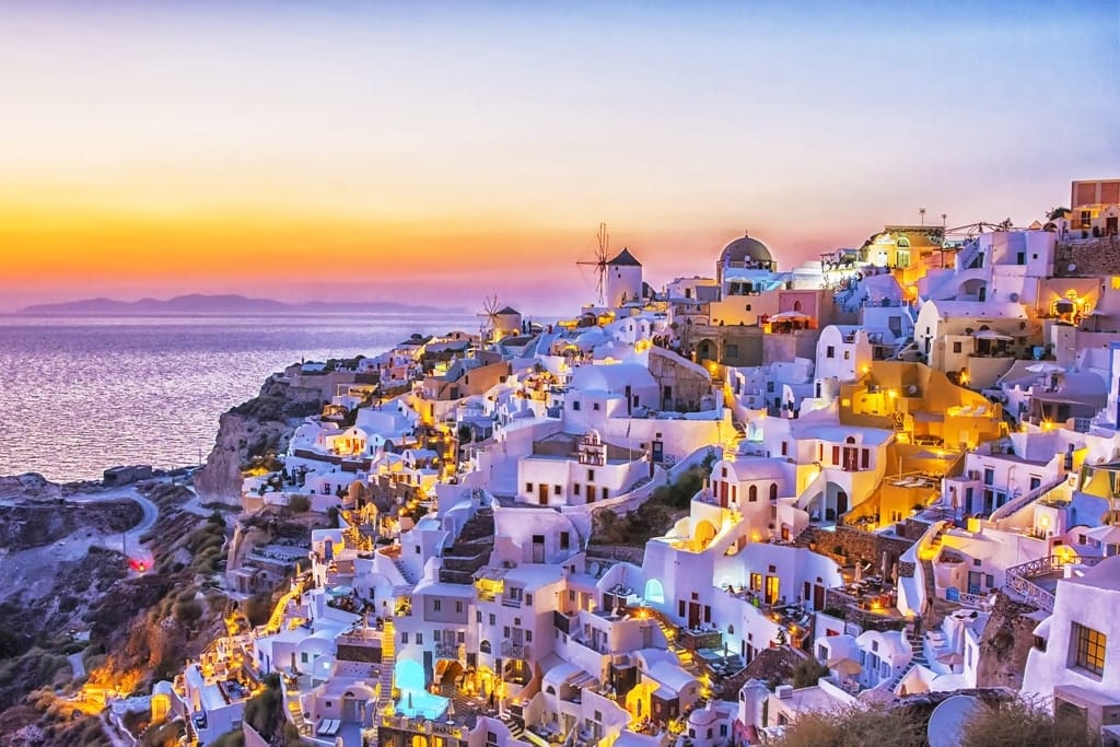 sunset in Oia - where to see the sunset in Santorini