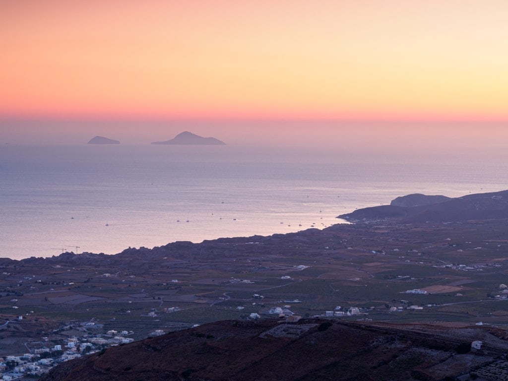 Sunset on Profitis Ilias mountain