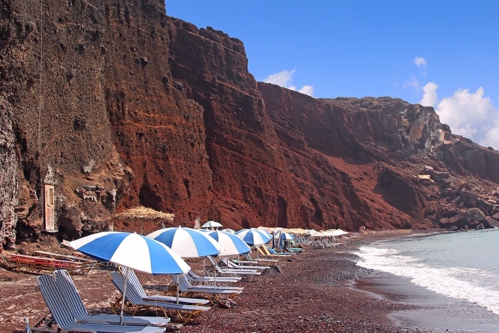 Red beach in Santorini island