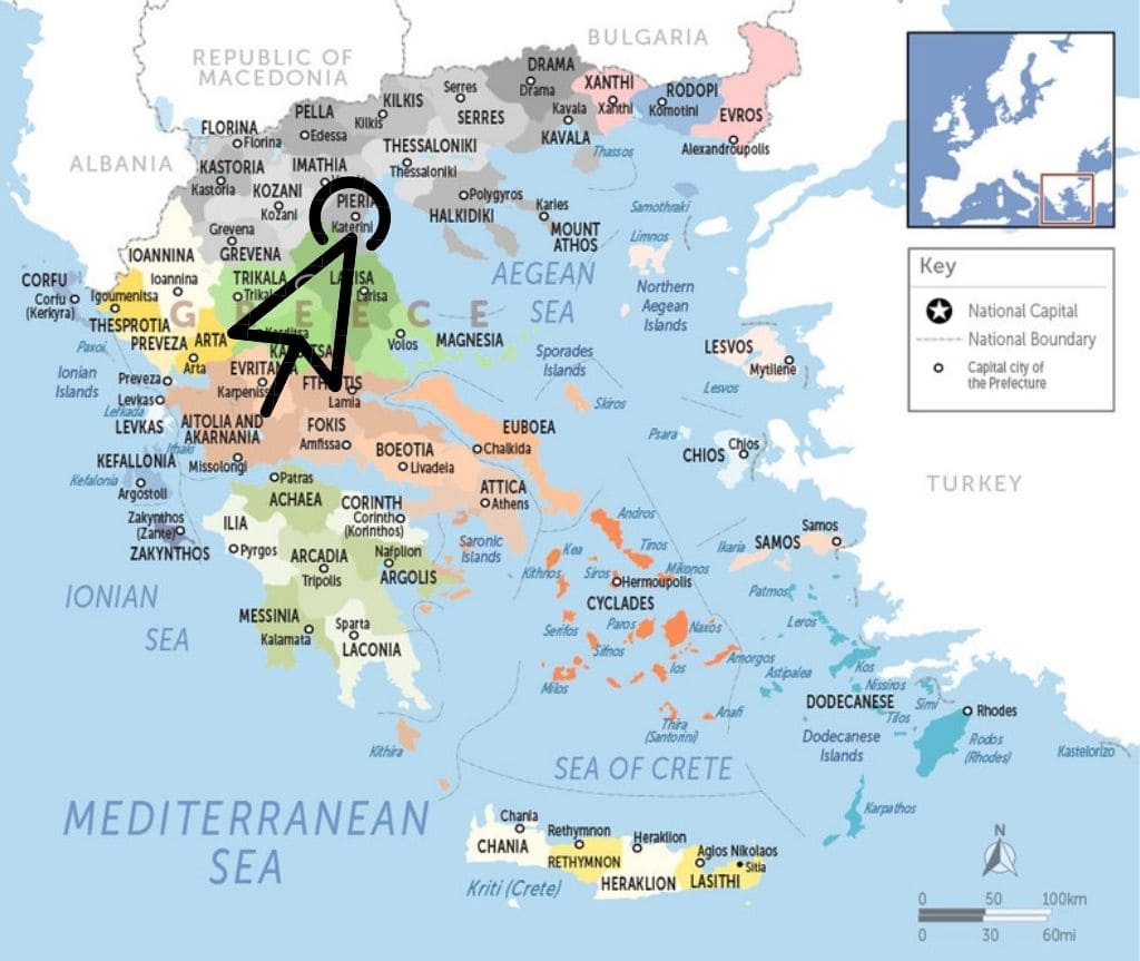 where is Litochoro village in greece