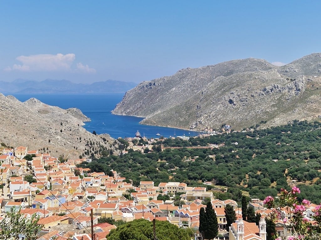 view from the castle of Symi