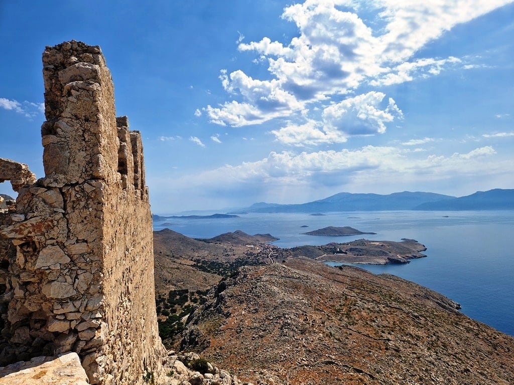 view from Halki's castle