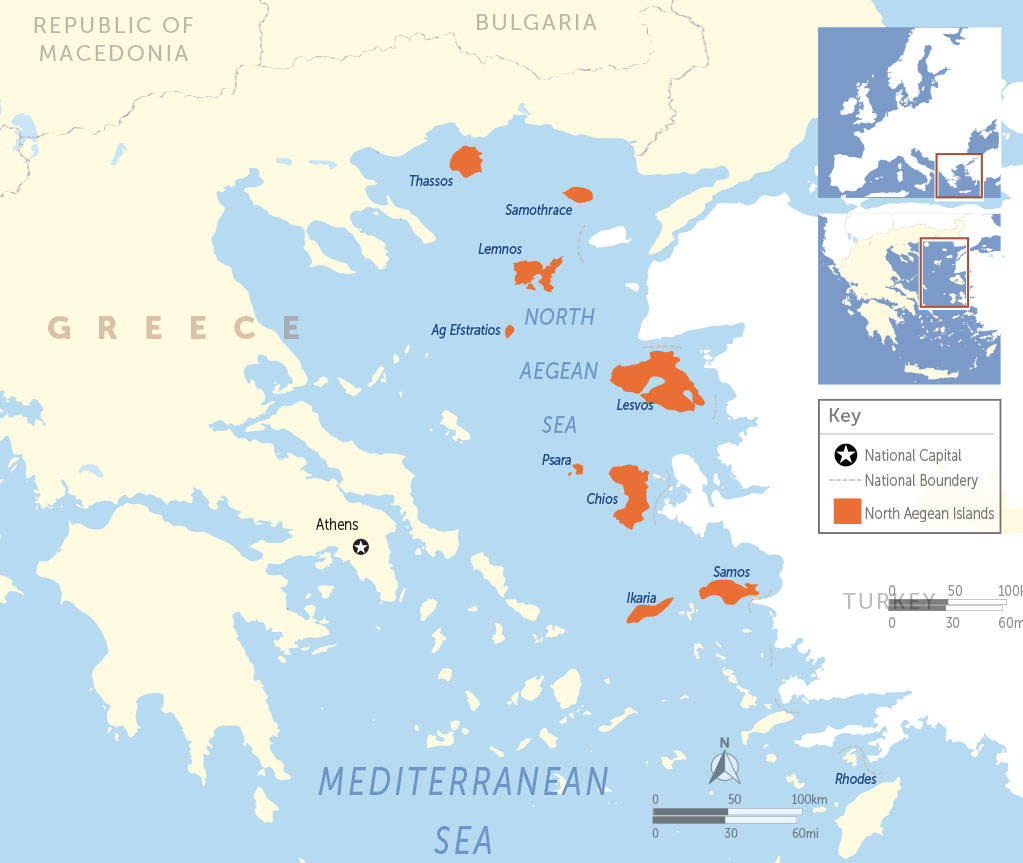 North Aegean Islnads Map