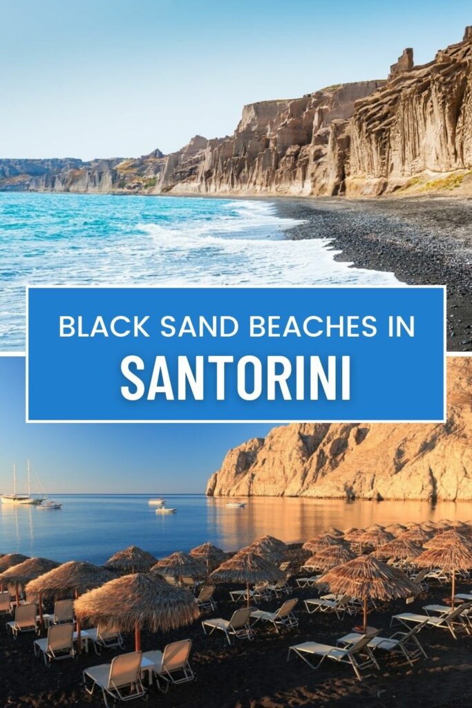 Black sand beaches in Santorini