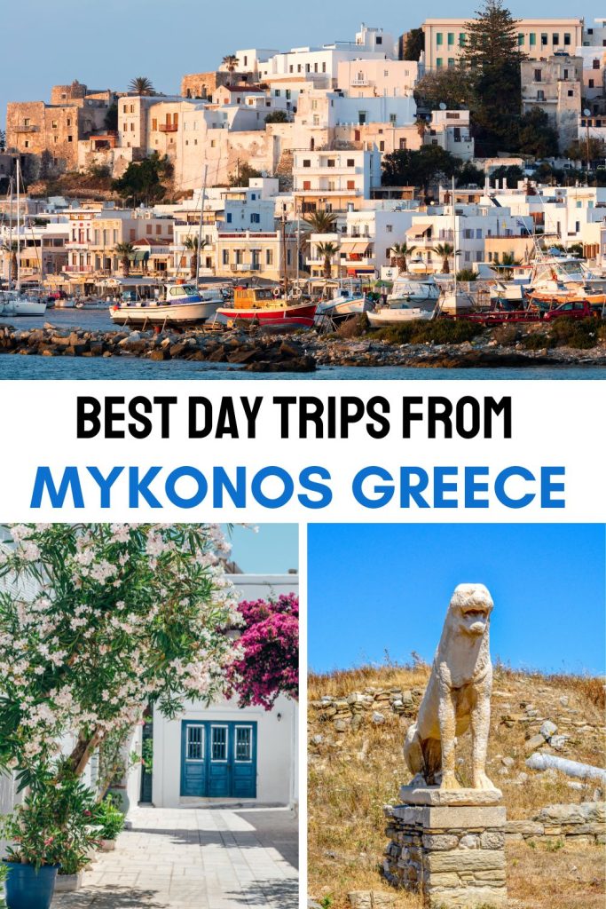 Looking for day trip ideas from Mykonos? Find the best day trips from Mykonos like the islands of Rhenia, Delos, Tinos, Paros, and Naxos.